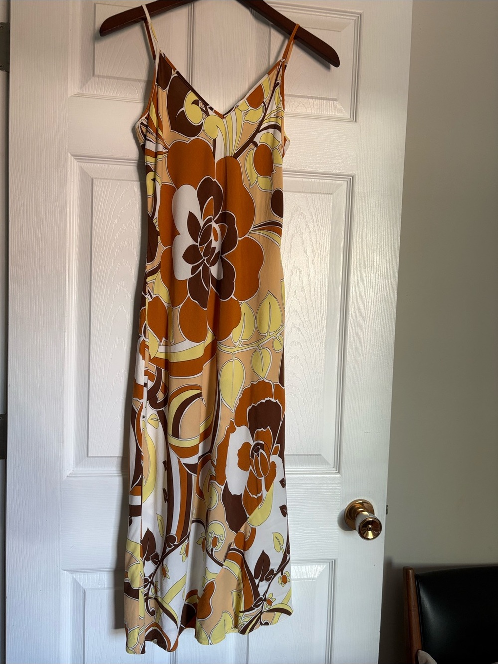 Wilfred Midi Slip Dress in Brown, Tan, Cream, Yellow - Picture 2 of 3